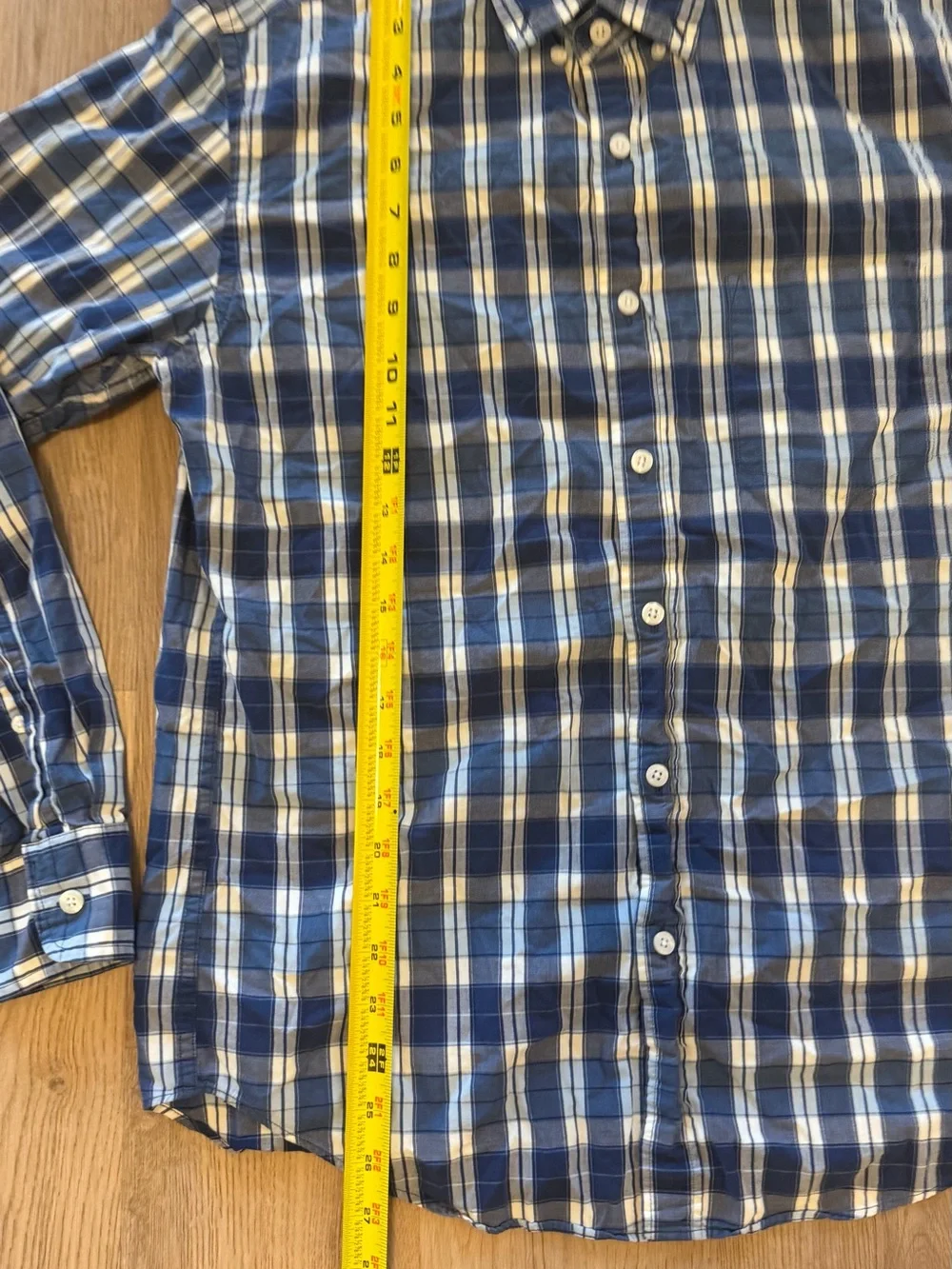 J.Crew Men’s Medium Blue Plaid 100% Cotton Button Down Shirt Preppy